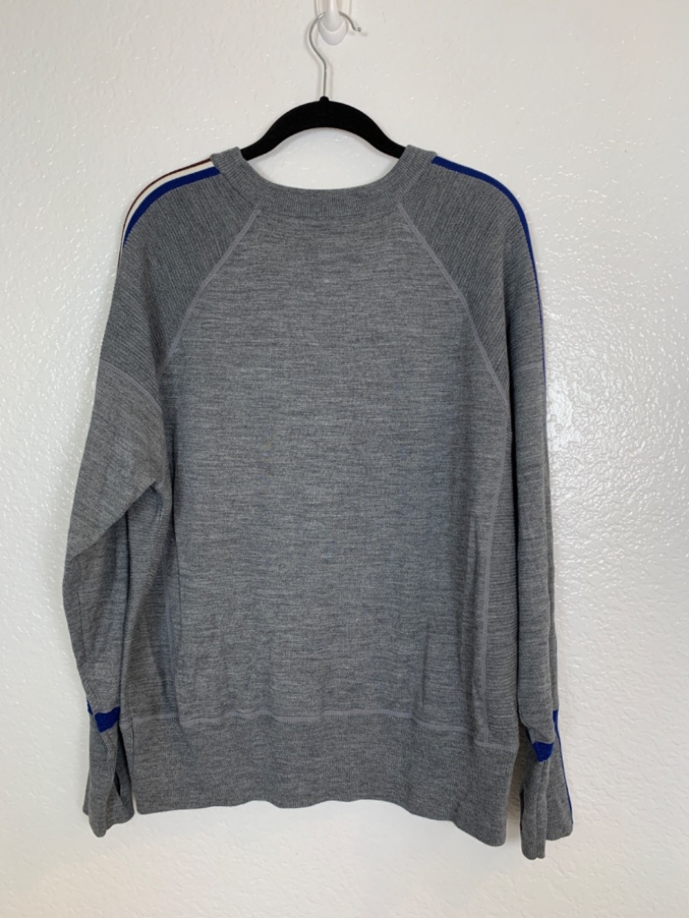 Athleta Canyon Colorblock Sweater Womens XL Thermolite Merino Grey Gray Athletic - Picture 10 of 15